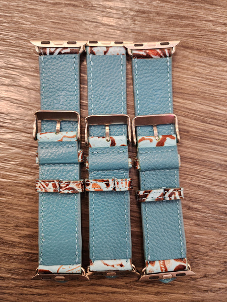 Turquoise Leather Apple Watch Band