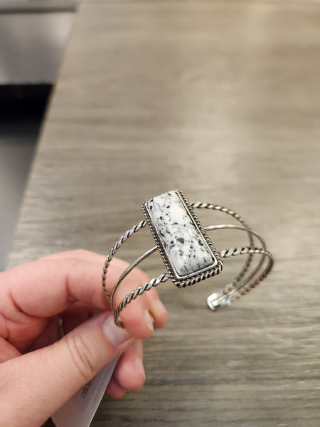Stone Cuff Wired Bracelet