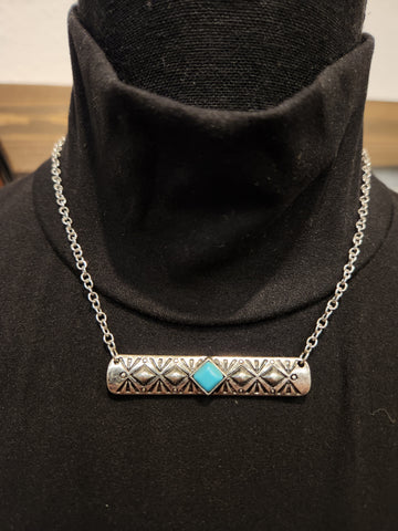 Aztec Stone Bar Necklace