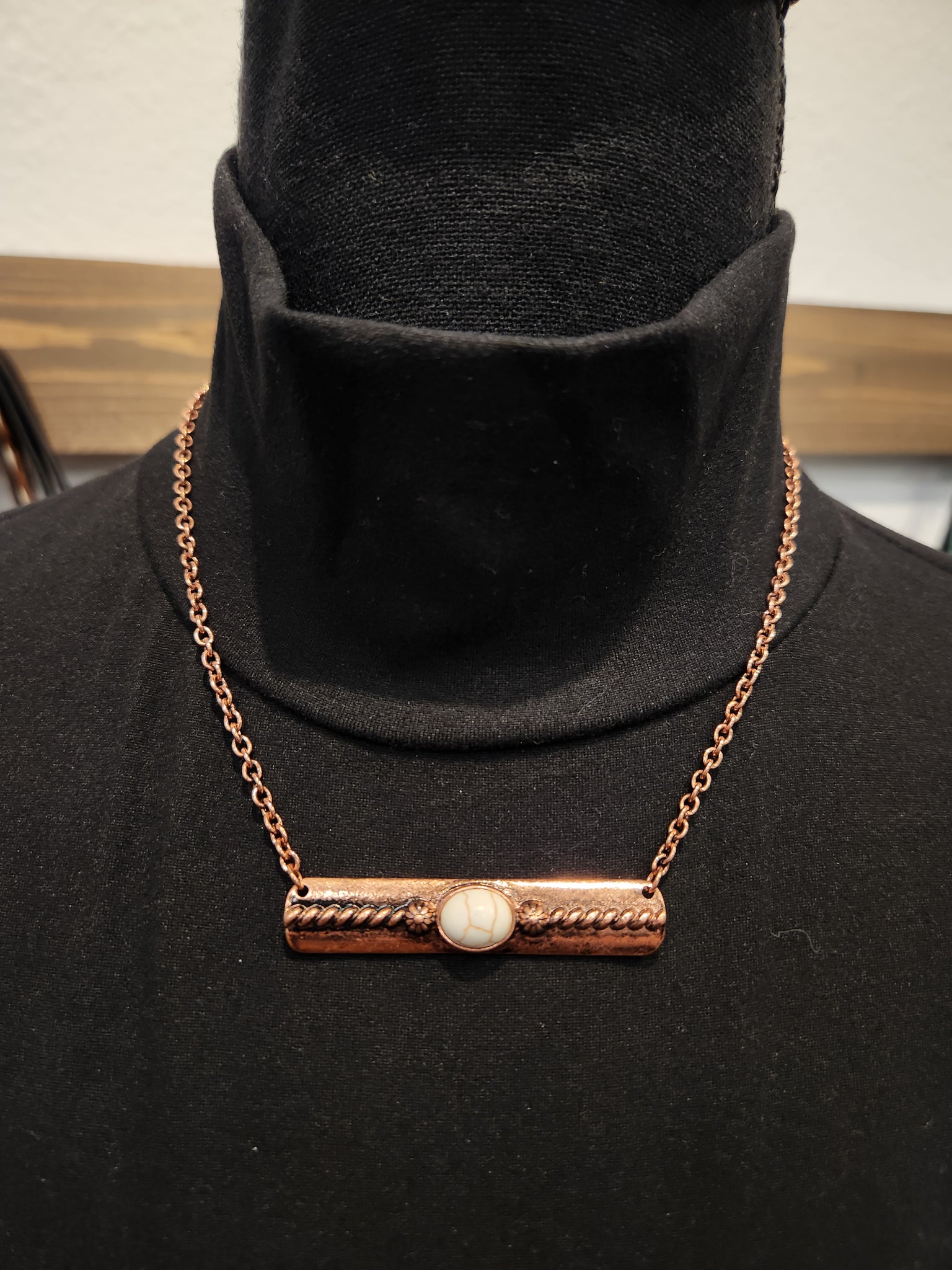 Coppertone Stone Bar Necklace
