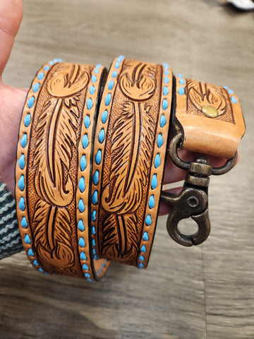 Feather Tooled Purse Strap