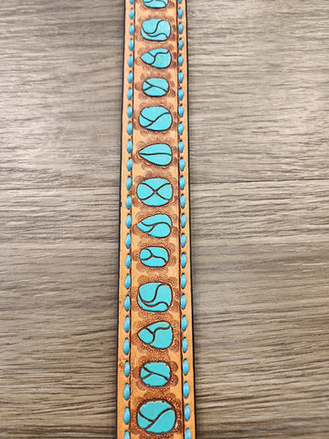 Tooled Turquoise Purse Strap