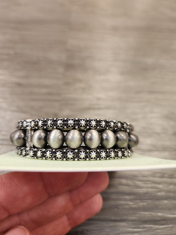 Western Pearl and Concho Bracelet
